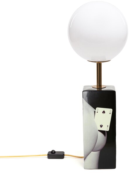 Stolové Lampa SELETTI, Toiletpaper, stmievateľné, Čierna, Obývacia izba, Keramika, Dizajnový