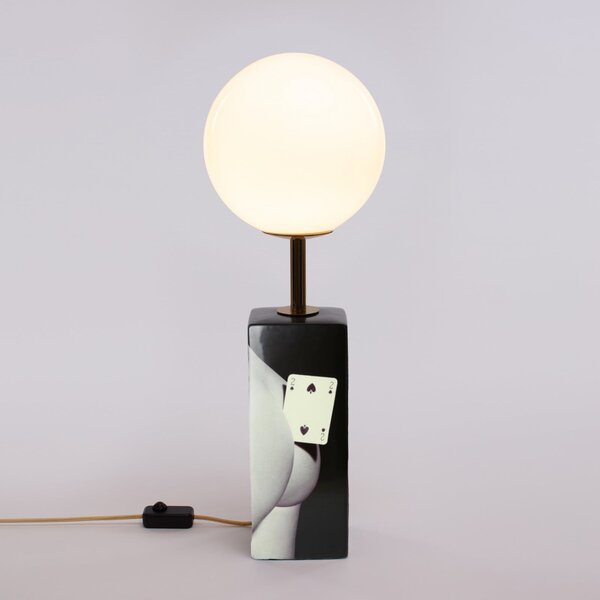 Stolové Lampa SELETTI, Toiletpaper, stmievateľné, Čierna, Obývacia izba, Keramika, Dizajnový