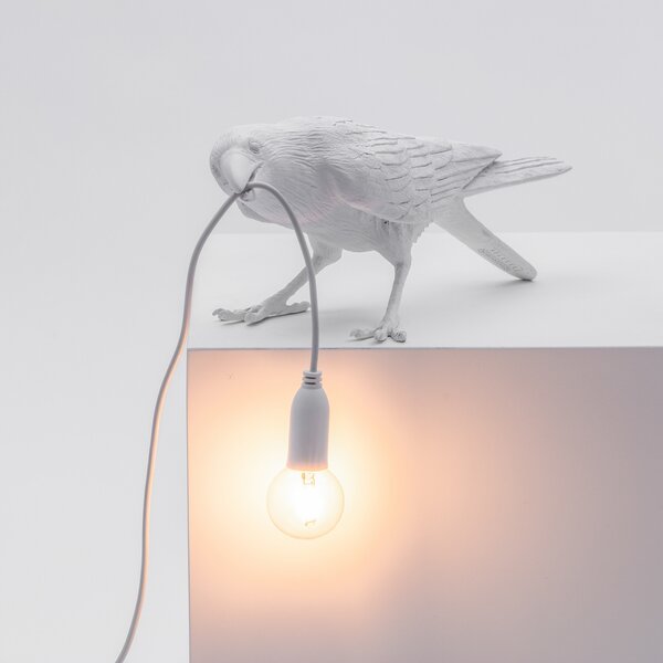 Stolové Lampa SELETTI, Bird Lamp, Biela, Obývacia izba, Plast, Dizajnový