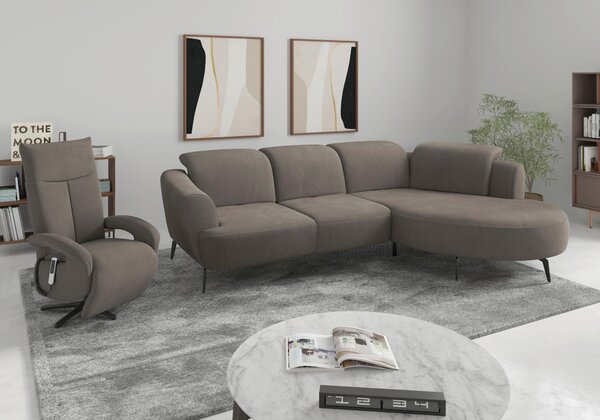 ROHOVÁ SEDAČKA, textil, bahenná hnedá Sit & More - Sedačky, Online Only