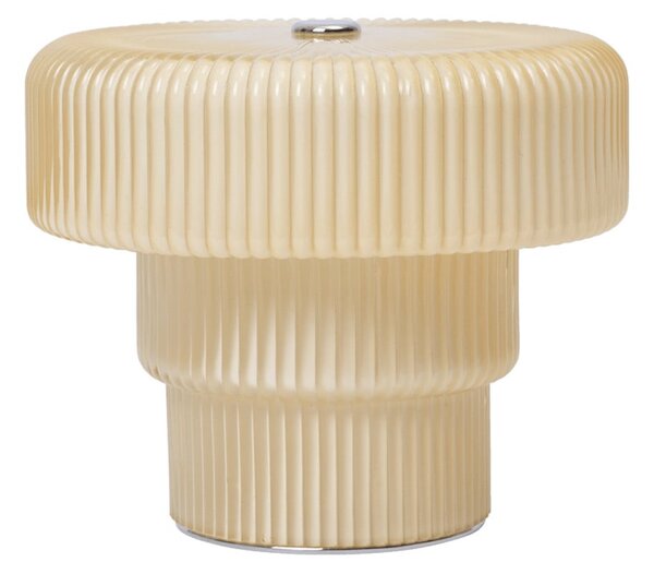 Stolové Lampa ferm LIVING, stmievateľné, Béžová, Obývacia izba, Sklo