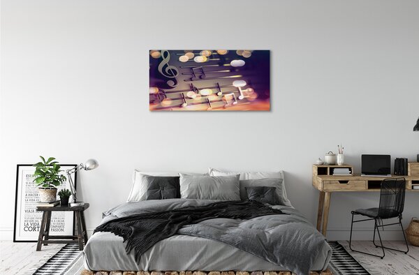 Obraz canvas čierna noty 100x50 cm