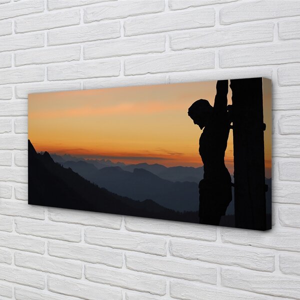 Obraz na plátne Ježiš ukrižovaný slnko 100x50 cm