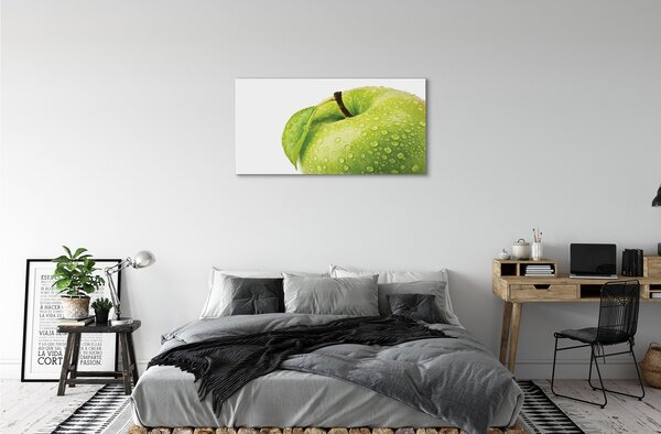 Obraz canvas Jablko zelená vodné kvapky 100x50 cm