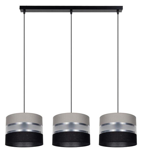 Luster na lanku CORAL 3xE27/60W/230V čiernošedá