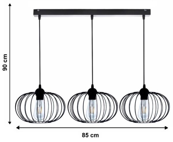 Luster na lanku BOCCA 3xE27/60W/230V