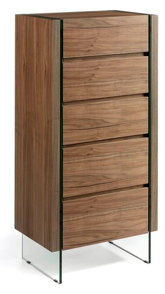 Estila Moderná luxusná vysoká komoda Vita Naturale z dreva hnedá 119cm