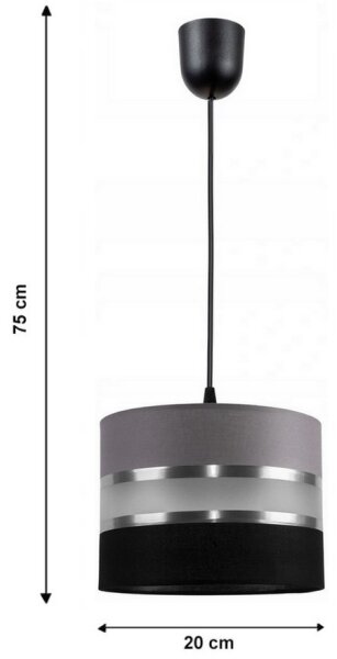 Luster na lanku CORAL S 1xE27/60W/230V čiernošedá