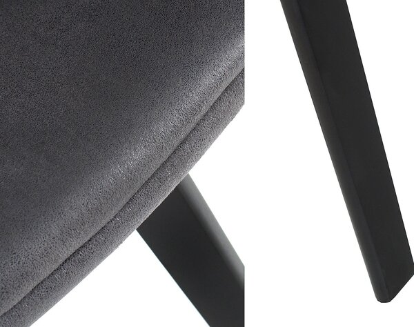 Estila Dizajnová moderná jedálenská stolička Lena so sivým čalúnením a čiernymi nohami z dreva 79cm