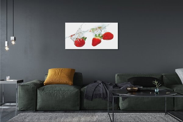 Obraz canvas Water Strawberry biele pozadie 100x50 cm