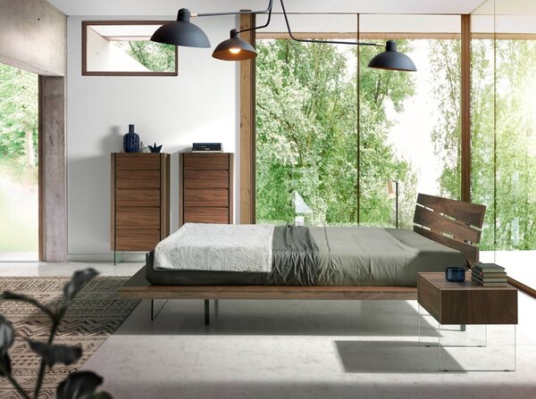 Estila Moderná luxusná vysoká komoda Vita Naturale z dreva hnedá 119cm