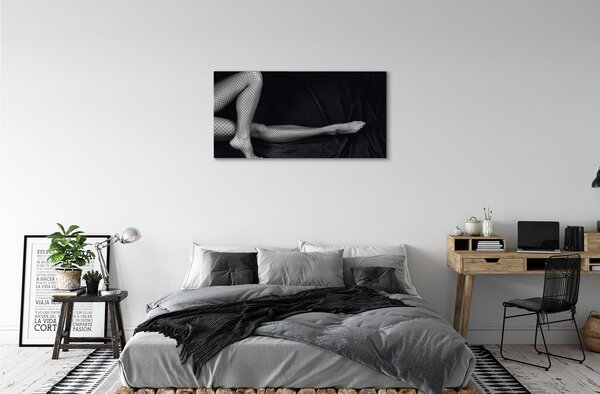 Obraz canvas Čierne a biele sieťované nohy 100x50 cm