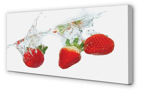 Obraz canvas Water Strawberry biele pozadie 125x50 cm