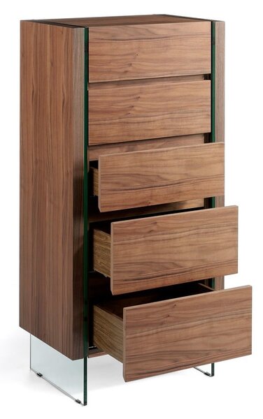 Estila Moderná luxusná vysoká komoda Vita Naturale z dreva hnedá 119cm