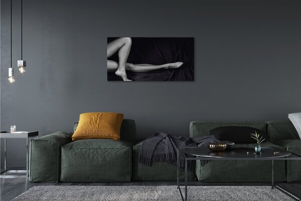 Obraz canvas Čierne a biele sieťované nohy 100x50 cm