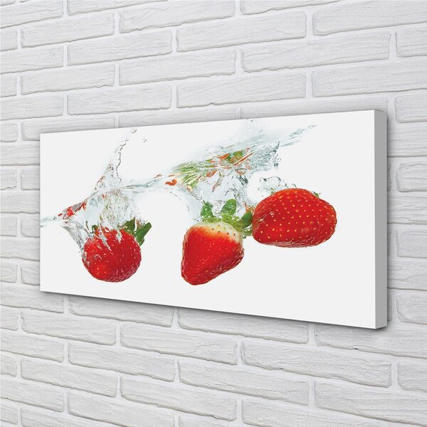 Obraz canvas Water Strawberry biele pozadie 100x50 cm