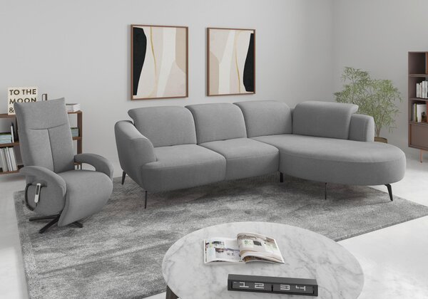 ROHOVÁ SEDAČKA, textil, sivá Sit & More - Sedačky, Online Only