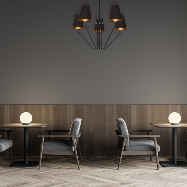 Luster na tyči VICTORIA 5xE27/60W/230V čierna