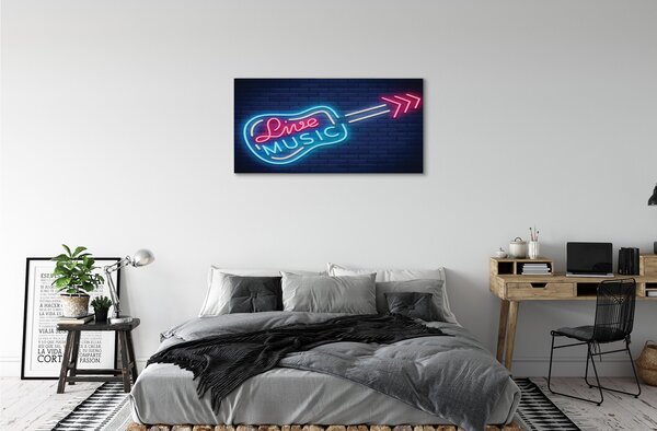 Obraz canvas Gitara neónový nápis 100x50 cm
