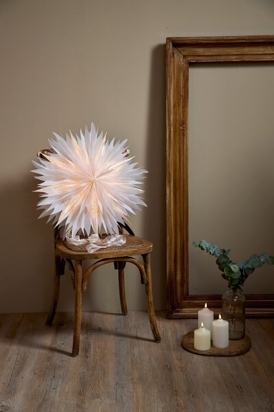 Závesná svietiaca hviezda Dis White 60 cm