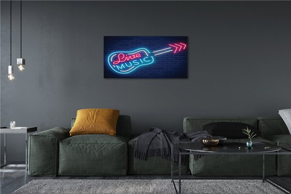 Obraz canvas Gitara neónový nápis 100x50 cm