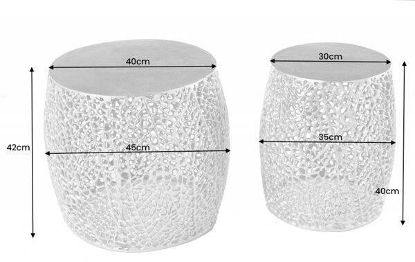 Estila Dizajnový set dvoch konferenčných stolíkov Hoja z kovu zlatej farby 40cm