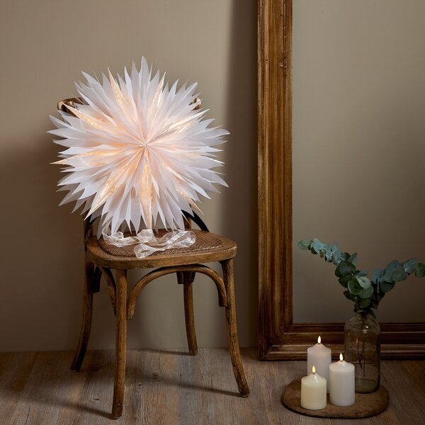 Závesná svietiaca hviezda Dis White 60 cm