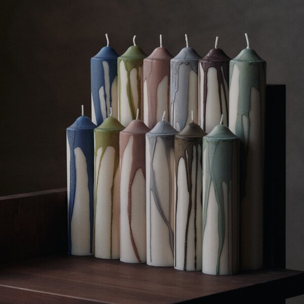 Sviečka Dryp Pillar Beige 20 cm