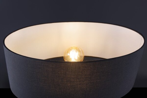 Estila Dizajnová stolná lampa Sidoria s červenou podstavou v tvare ryby s čiernym okrúhlym tienidlom 64cm
