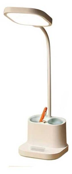 Stolná lampa Platinet 5 W, batéria + kalíšok + USB, biela