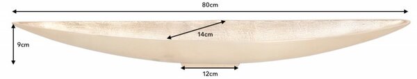 Estila Dizajnová zlatá tácka Sorento v tvare listu z kovovej zliatiny 80cm