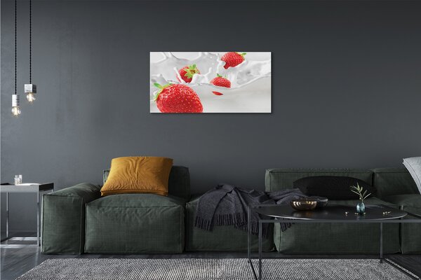 Obraz canvas jahodové mlieko 100x50 cm