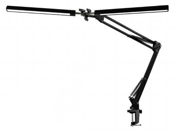 Stolná lampa Platinet Flexy 20 W, 2 ramená + klip, čierna
