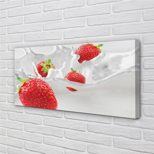 Obraz canvas jahodové mlieko 100x50 cm