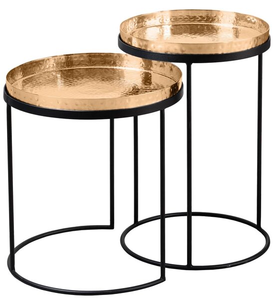 Estila Art-deco set okrúhlych príručných stolíkov Elements zlatá 53cm