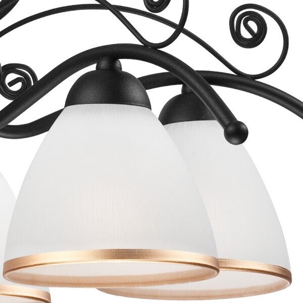 Luster na reťazi RETRO II 5xE27/60W/230V matná čierna
