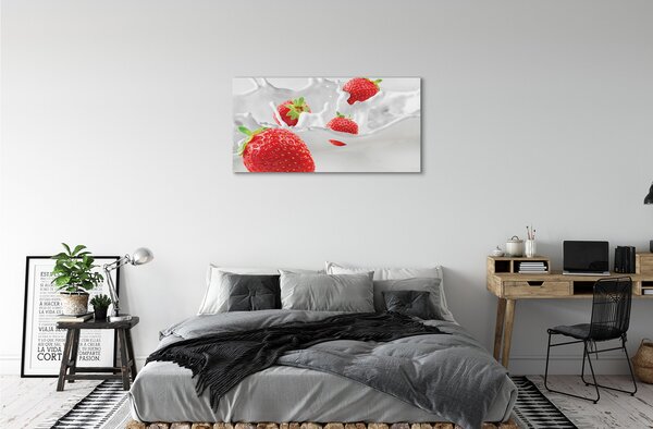 Obraz canvas jahodové mlieko 100x50 cm