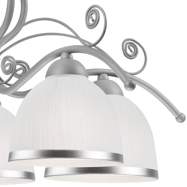 Luster na reťazi RETRO II 5xE27/60W/230V strieborný