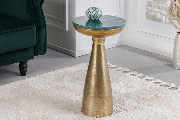 Estila Dizajnový príručný stolík Elements okrúhly zlatý 57cm