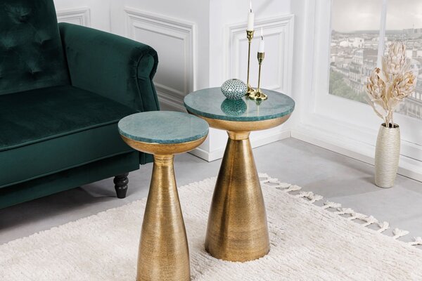 Estila Art-deco príručný stolík Elements okrúhly staro-zlatý 57cm