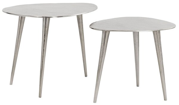 Estila Dizajnový set strieborných konferenčných stolíkov Elements 50cm