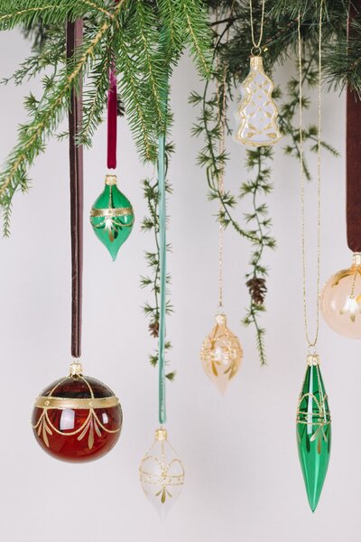 Sklenená vianočná ozdoba Stromek Bílá Mat