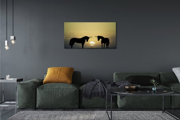 Obraz na plátne Poľné sunset jednorožce 100x50 cm
