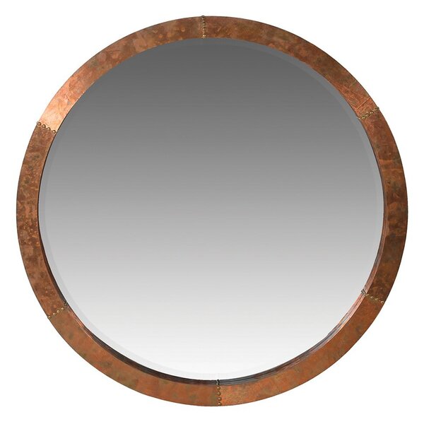Estila Industriálne okrúhle zrkadlo Barrata s mosadzným rámom v metalickom prevedení 92cm