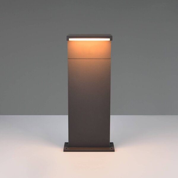 Trio Lighting LED lampa s päticou Ravi, antracitová, výška 50 cm, kov, IP65, Čierna, Hliník, Moderný, Vonkajčie stĺpové osvetlenie