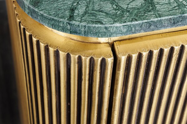 Estila Luxusný art deco príborník Marmolla Verde s mramorovou doskou zlatý 160 cm