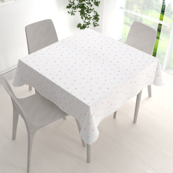 Biante Teflónový štvorcový obrus TF-115 Farebné tulipániky na bielom 40x40 cm