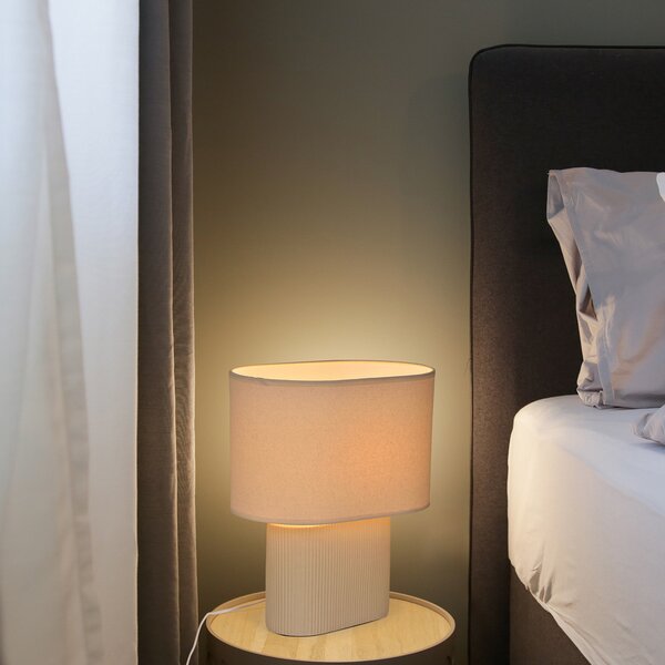 Stolové Lampa COREP, Santorini, Béžová, Obývacia izba, Keramika