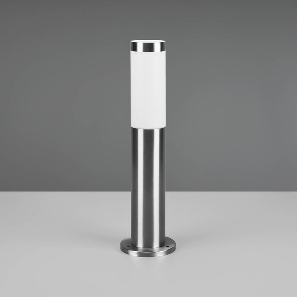 Stojaca lampa Trioto, farba niklu, výška 45 cm, nerezová oceľ, Hliník / sivá / zinok, Nehrdzavejúca oceľ, Moderný, Vonkajčie stĺpové osvetlenie