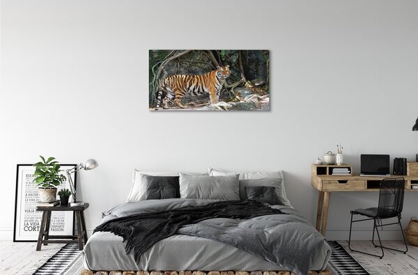 Obraz na plátne tiger džungle 100x50 cm